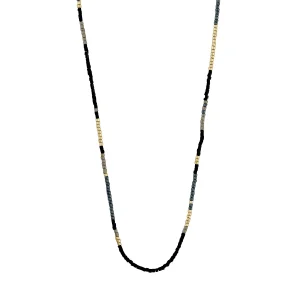 ALISON necklace black, gold-plated