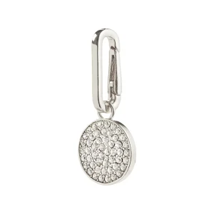 CHARM crystal coin pendant, silver-plated