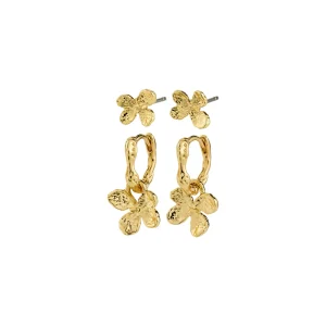 AJANI earrings 2-in-1 set, gold-plated