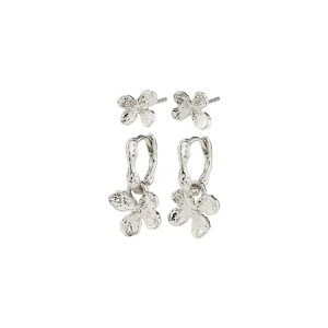 AJANI earrings 2-in-1 set, silver-plated